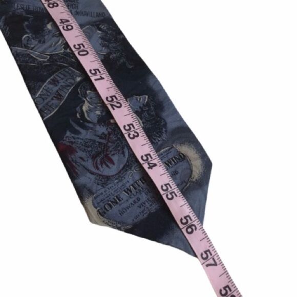 Vintage Gone With The Wind Silk Tie Movie Memorabilia Collectible Blue - Picture 9 of 11